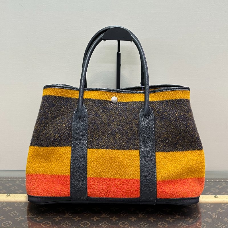 ️HERMES 彩虹毛呢花園36手提包 36*25*18 98新配件塵袋-6