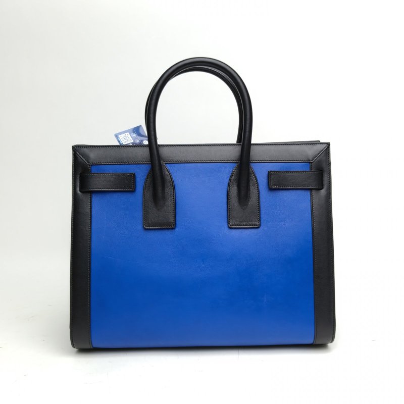 SAINT LAURENT ClassicSacDeJour風琴包大號黑色牛皮金扣肩背包-2