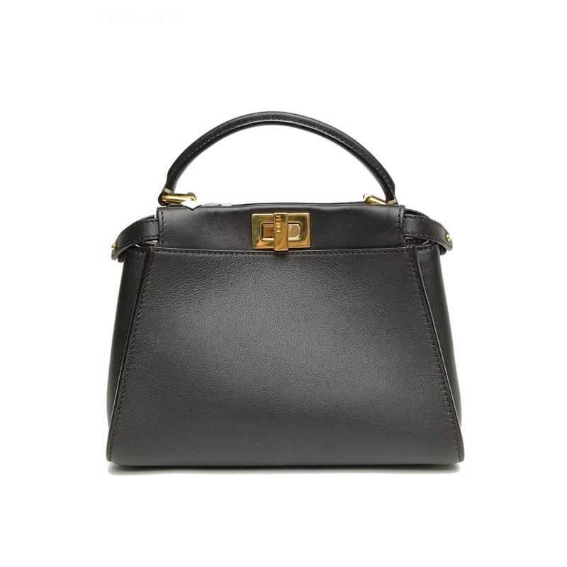 FENDI PEEKABOOMini23黑色牛皮金扣肩背包-2