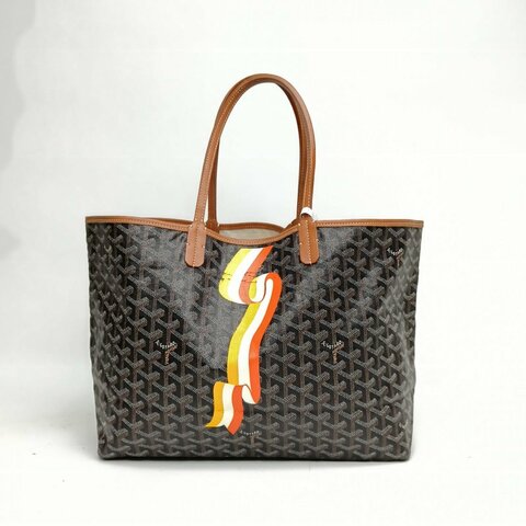 GOYARD SaintLouis購物袋子母包34中號黑色PVC銀扣肩背包
