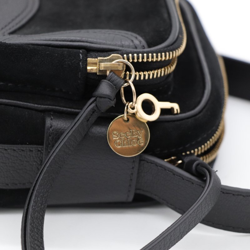 See by Chloé 蔻依副線 牛皮拼麂皮 斜背包-11