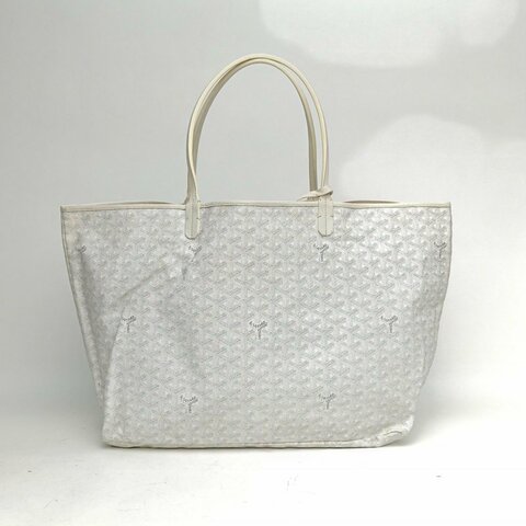 GOYARD SaintLouis購物袋子母包40大號白色PVC銀扣肩背包