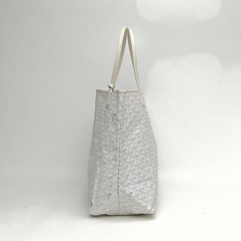 GOYARD SaintLouis購物袋子母包40大號白色PVC銀扣肩背包-1