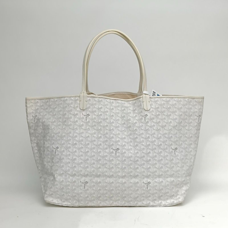 GOYARD SaintLouis購物袋子母包40大號白色PVC銀扣肩背包-2
