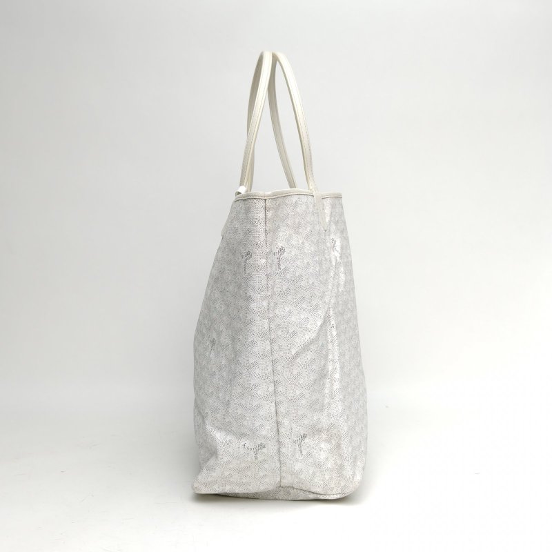 GOYARD SaintLouis購物袋子母包40大號白色PVC銀扣肩背包-3