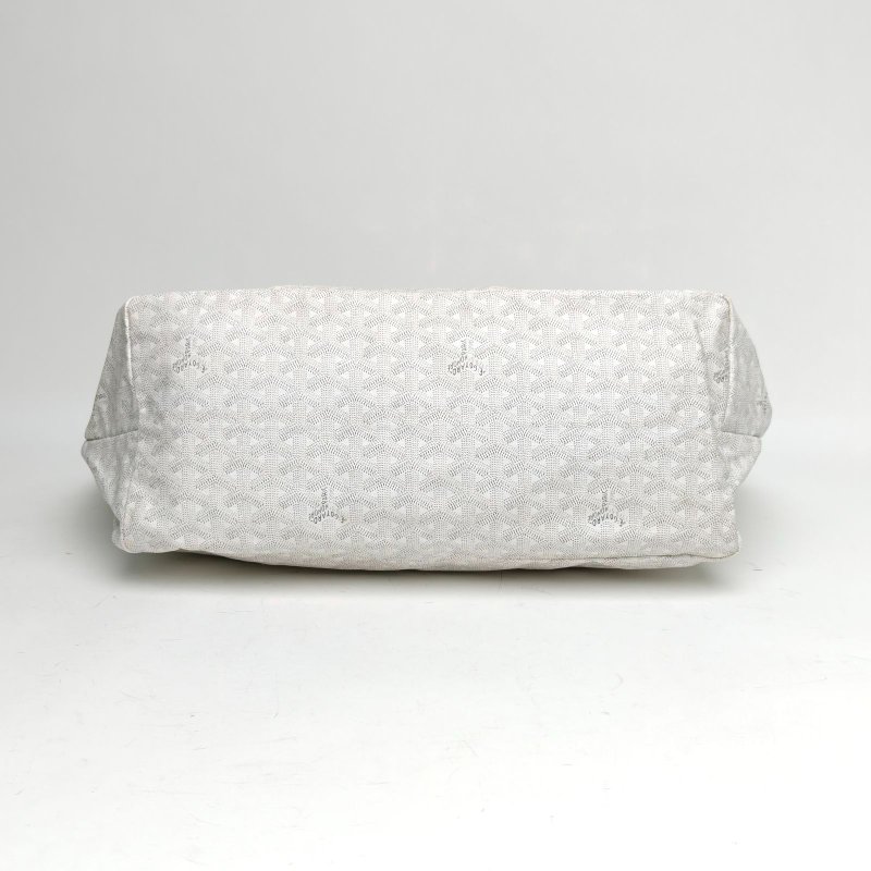 GOYARD SaintLouis購物袋子母包40大號白色PVC銀扣肩背包-4