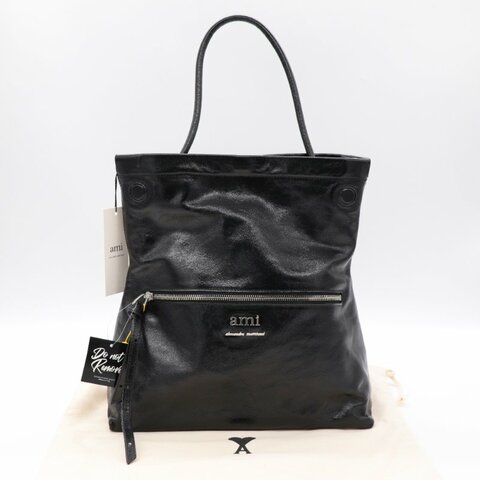Ami Paris Grocery Bag 小牛皮 黑色 手提包