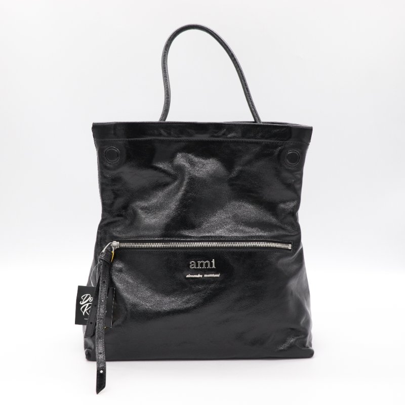 Ami Paris Grocery Bag 小牛皮 黑色 手提包-1