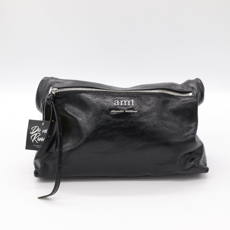 Ami Paris Grocery Bag 小牛皮 黑色 手提包-6