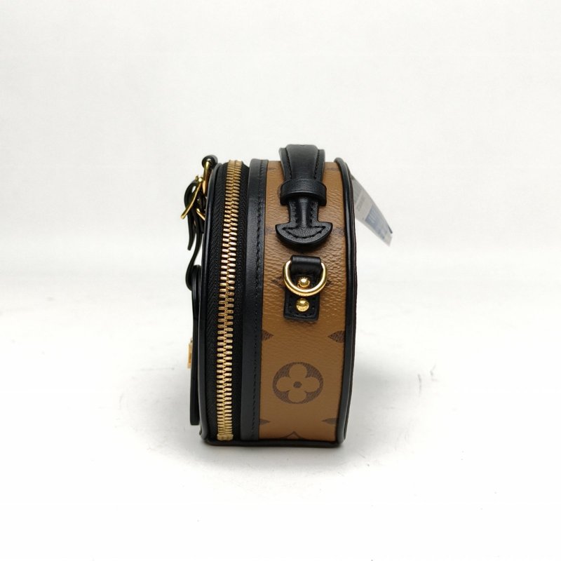 LOUIS VUITTON PETITEBOITECHAPEAU硬圓餅Mini焦糖色PVC老花肩背包-1