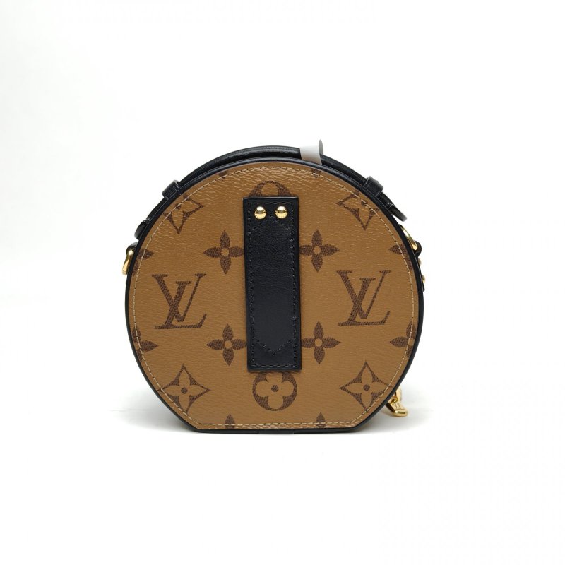 LOUIS VUITTON PETITEBOITECHAPEAU硬圓餅Mini焦糖色PVC老花肩背包-2