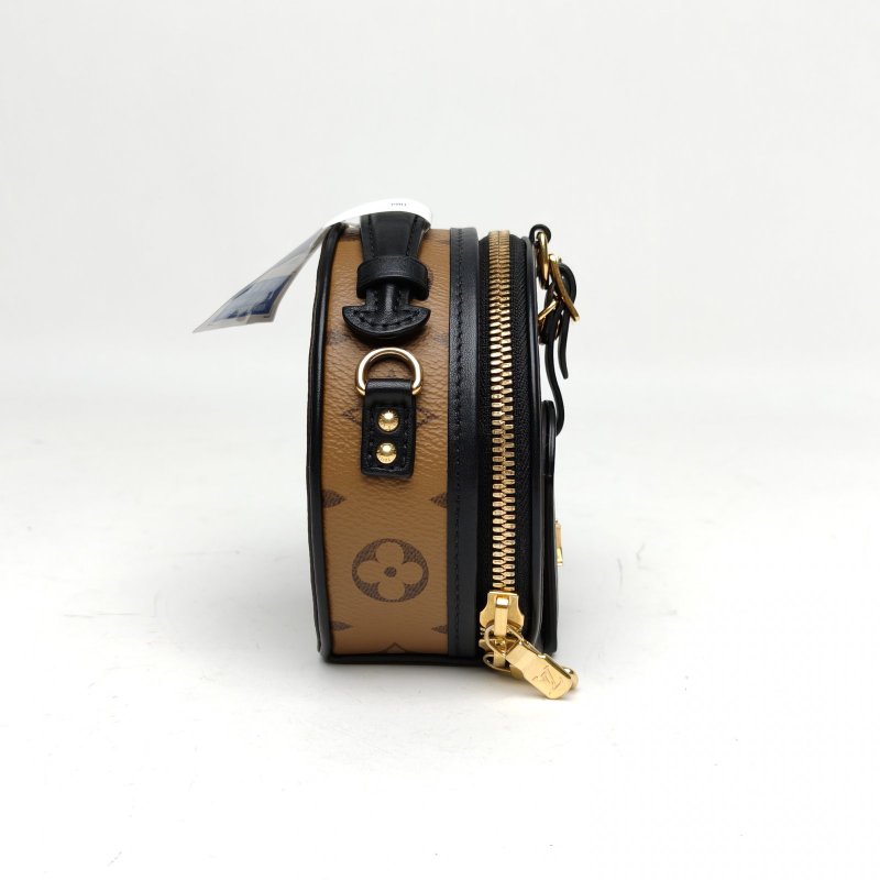 LOUIS VUITTON PETITEBOITECHAPEAU硬圓餅Mini焦糖色PVC老花肩背包-3