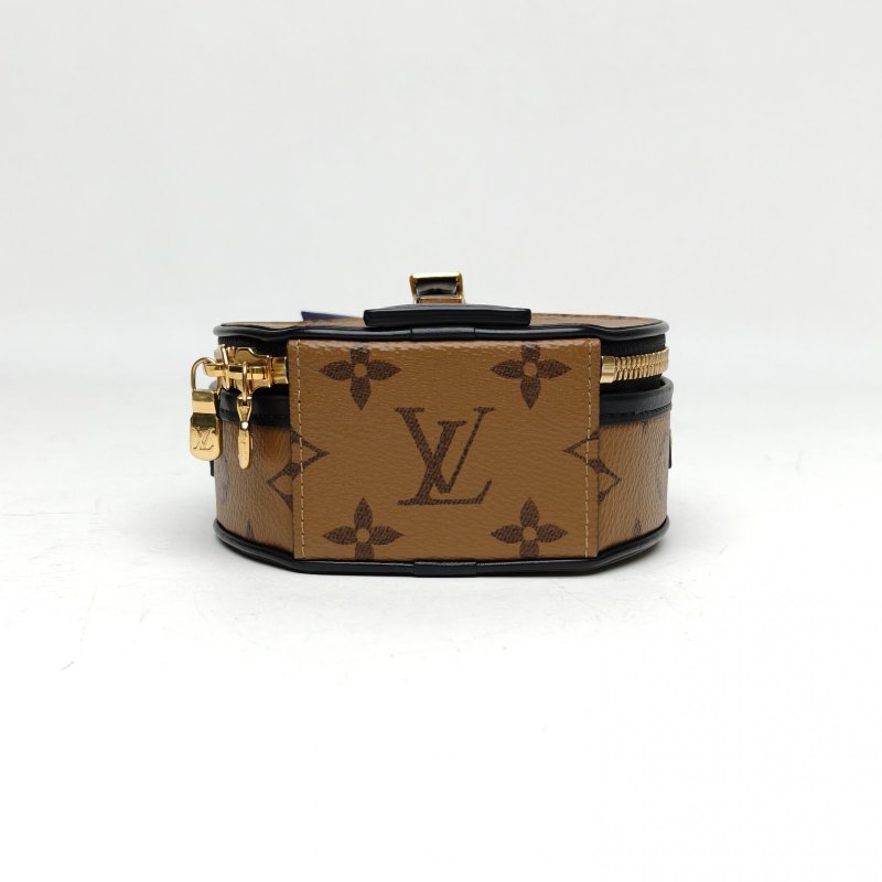 LOUIS VUITTON PETITEBOITECHAPEAU硬圓餅Mini焦糖色PVC老花肩背包-4