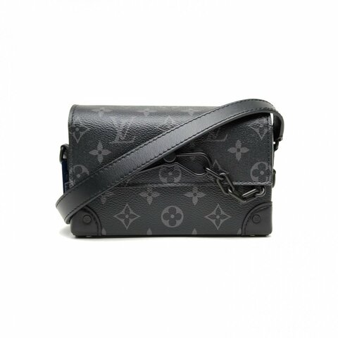 LOUIS VUITTON Steamer盒子包黑色PVC晶片肩背包