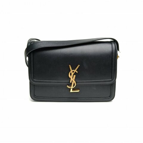 SAINT LAURENT SolferinoBox中號23黑色牛皮金扣肩背包