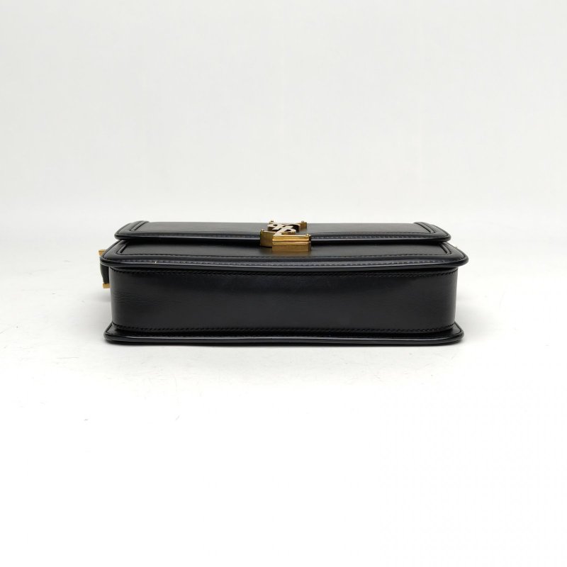 SAINT LAURENT SolferinoBox中號23黑色牛皮金扣肩背包-4