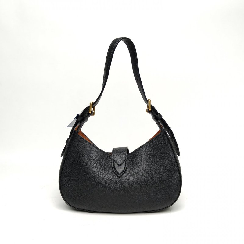 LOUIS VUITTON 黑色牛皮金扣晶片LowKeyShoulderBag腋下包肩背包-2