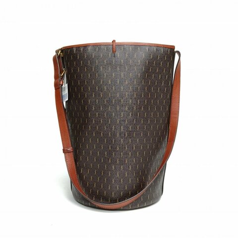 SAINT LAURENT 老花PVC金扣Monogram滿印Logo子母水桶包肩背包