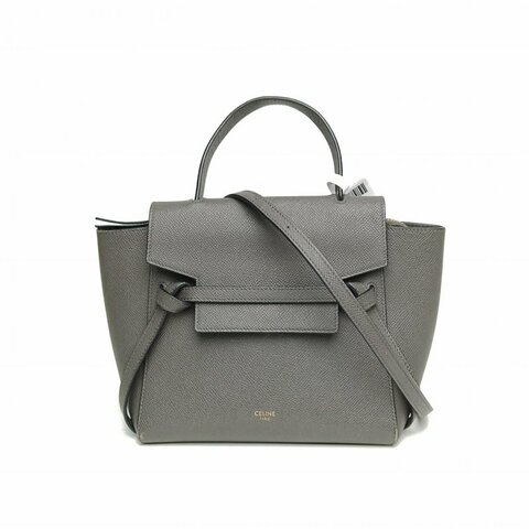 CELINE Belt鯰魚包Nano20灰色牛皮金扣肩背包
