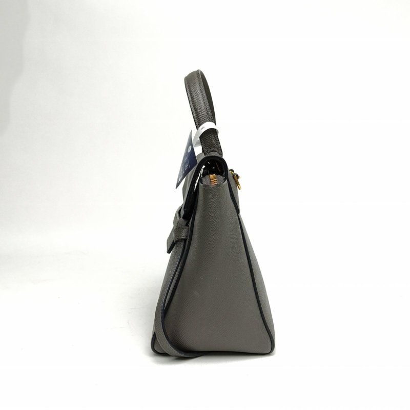 CELINE Belt鯰魚包Nano20灰色牛皮金扣肩背包-1