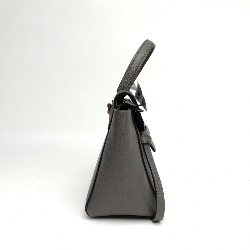 CELINE Belt鯰魚包Nano20灰色牛皮金扣肩背包-3