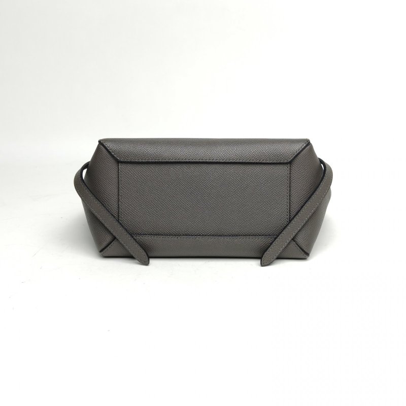 CELINE Belt鯰魚包Nano20灰色牛皮金扣肩背包-4