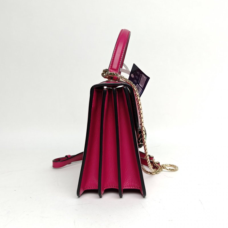 BVLGARI SerpentiForever風琴蛇頭包小號紫色牛皮肩背包-3