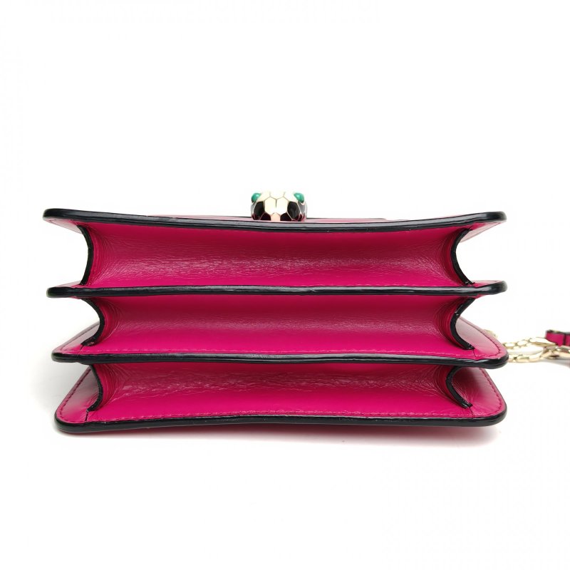 BVLGARI SerpentiForever風琴蛇頭包小號紫色牛皮肩背包-4