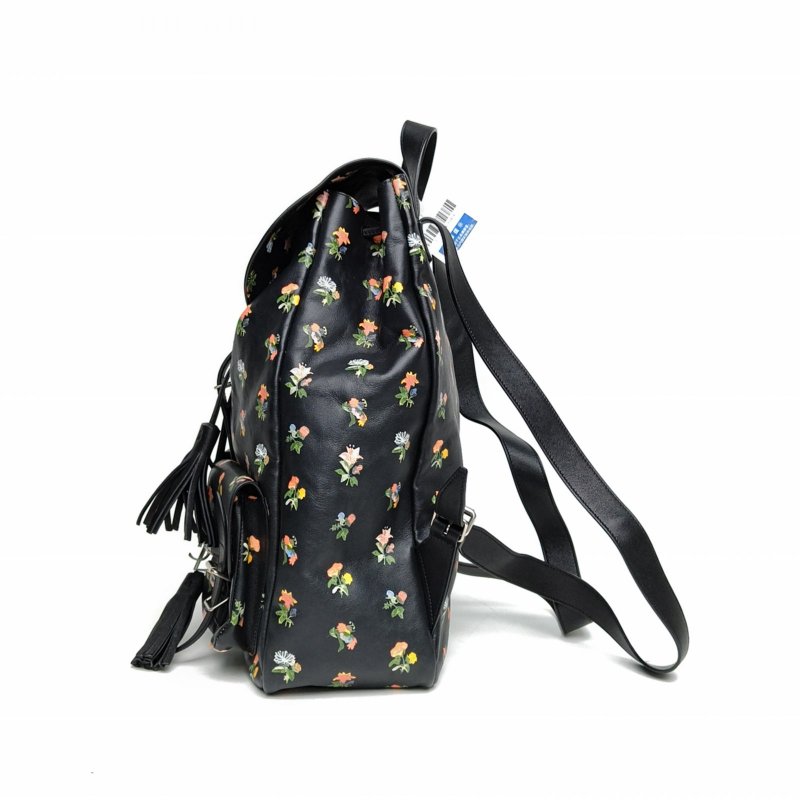SAINT LAURENT 印花牛皮銀扣雙肩包肩背包-1