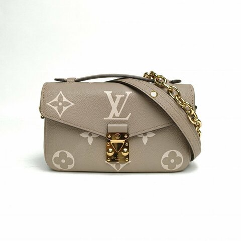 LOUIS VUITTON MetisPochetteEastWest橫版郵差包大象灰牛皮金扣晶片肩背包