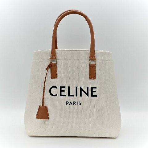 CELINE 大托特包 手提 帆布 米白 可放A4