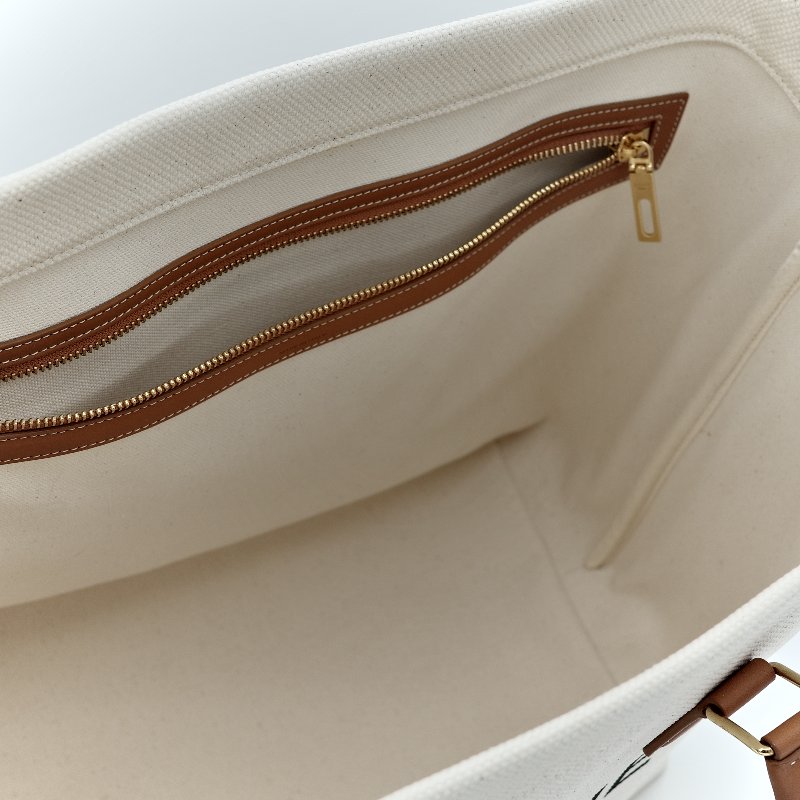 CELINE 大托特包 手提 帆布 米白 可放A4-13