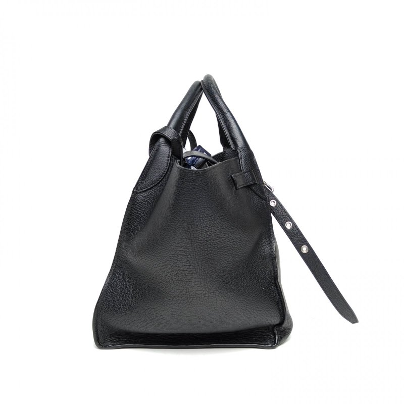 CELINE BigBagBucket水桶包小號黑色牛皮銀扣肩背包-3
