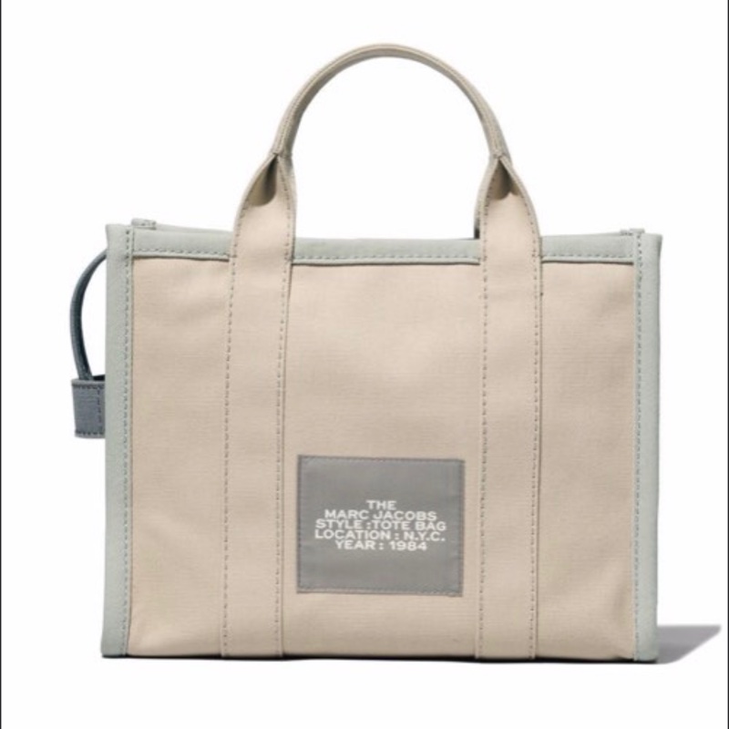 MARC JACOBS MJ 帆布 THE TOTE 中號手提袋 托特包 米白色-2