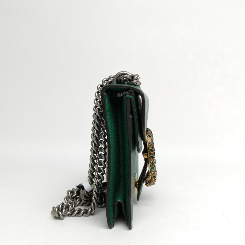 GUCCI Dionysus酒神Mini20鑽扣綠色牛皮鑽扣肩背包-3