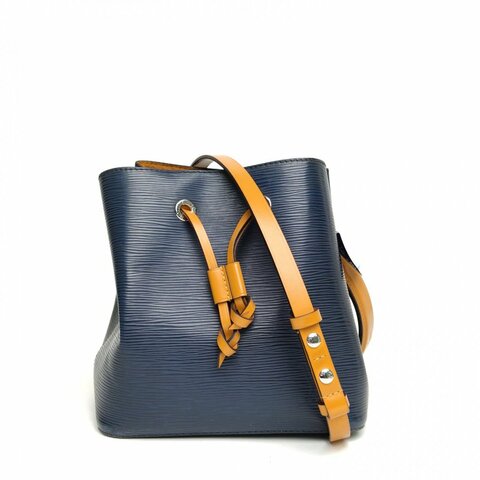 LOUIS VUITTON NÉONOÉ水桶包BB藍色EPI水波紋牛皮銀扣2019肩背包