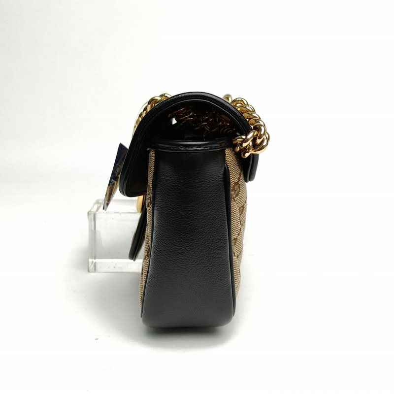 GUCCI GGMarmont肩背包Mini22老花帆布金扣肩背包-1