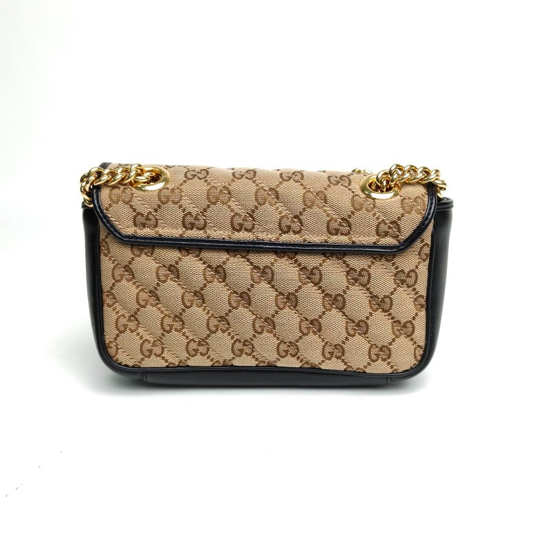GUCCI GGMarmont肩背包Mini22老花帆布金扣肩背包-2