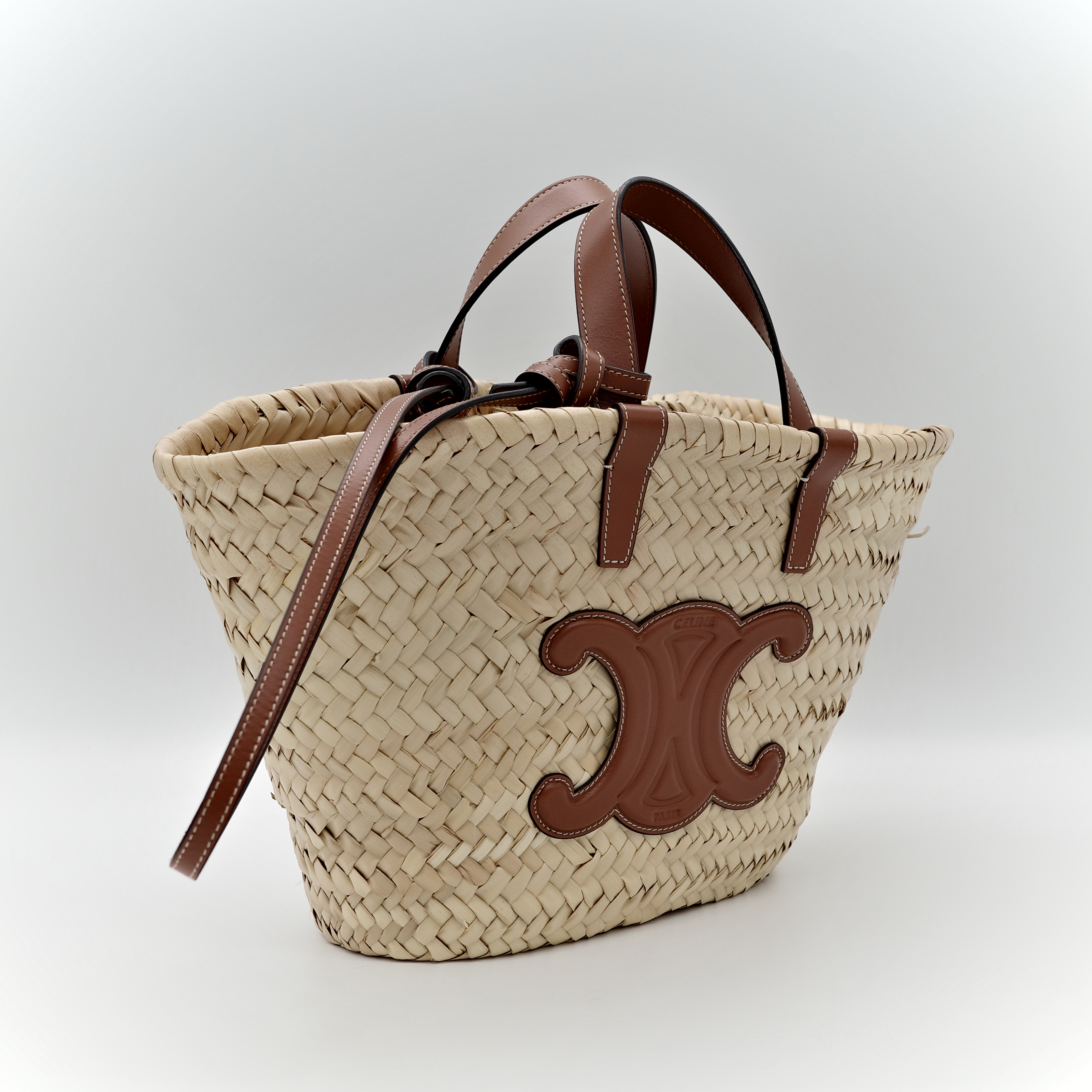 Celine 思琳 經典 提籃包 草編包 棕色-1