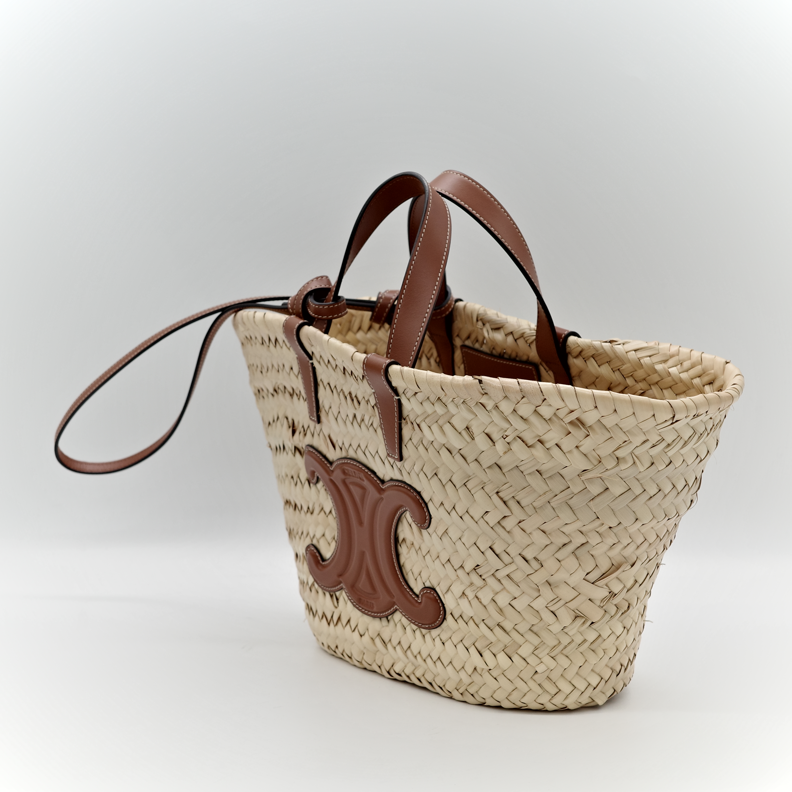 Celine 思琳 經典 提籃包 草編包 棕色-2