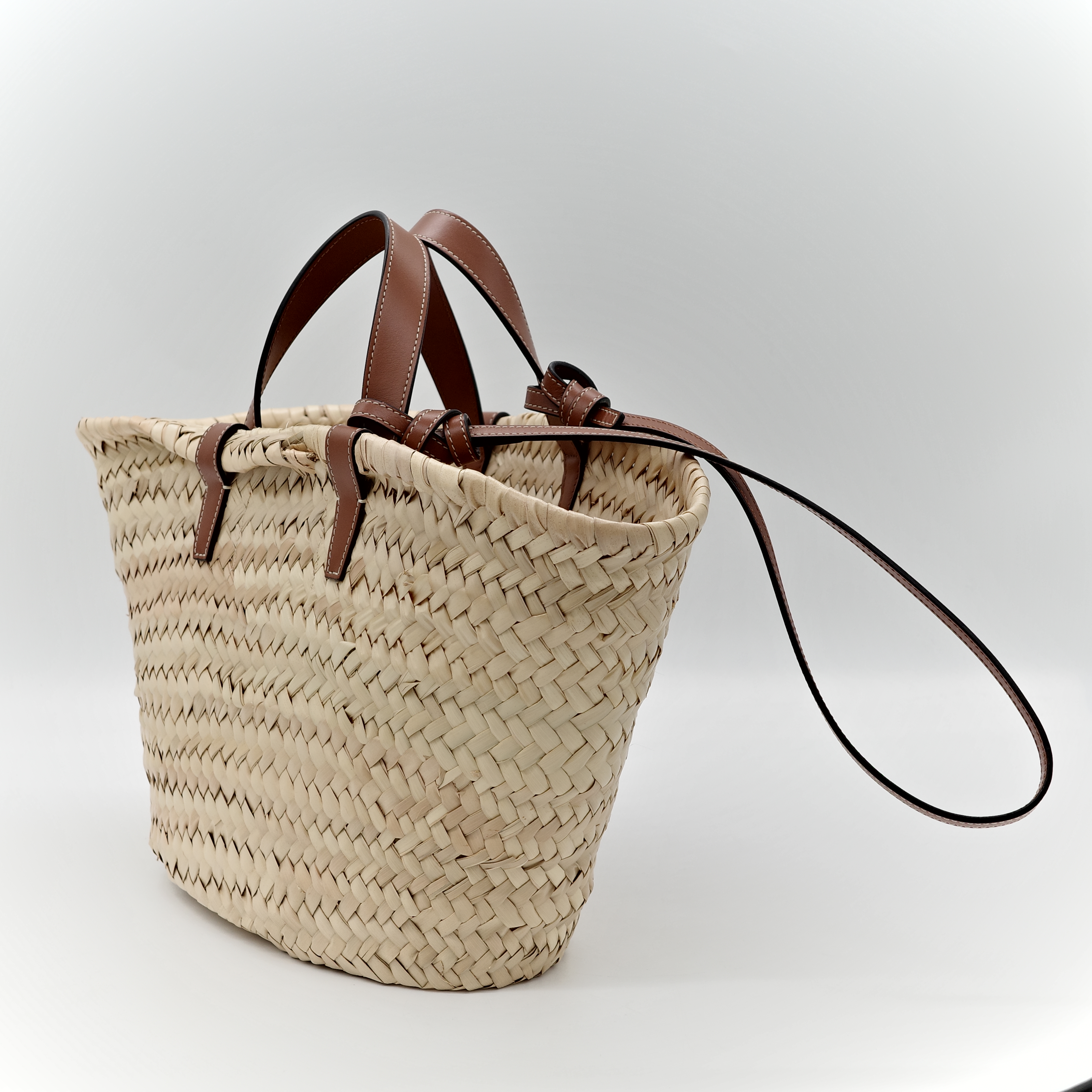 Celine 思琳 經典 提籃包 草編包 棕色-5