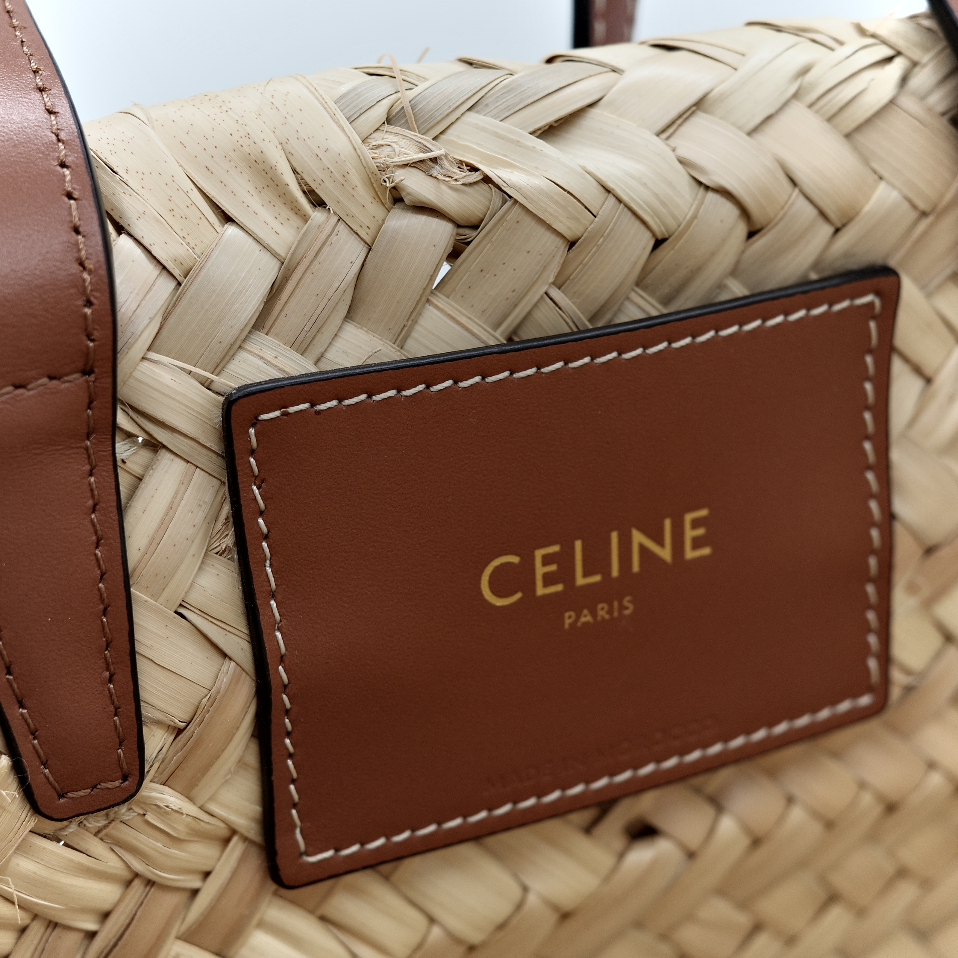 Celine 思琳 經典 提籃包 草編包 棕色-11