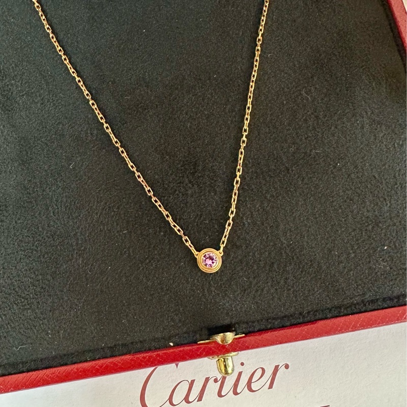 Cartier 頸鏈 全新18K玫瑰金粉紅色鑽石頸鏈-1