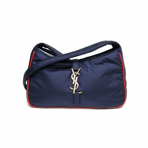 SAINT LAURENT 墨藍色尼龍金扣LE5À7腋下包小號23肩背包