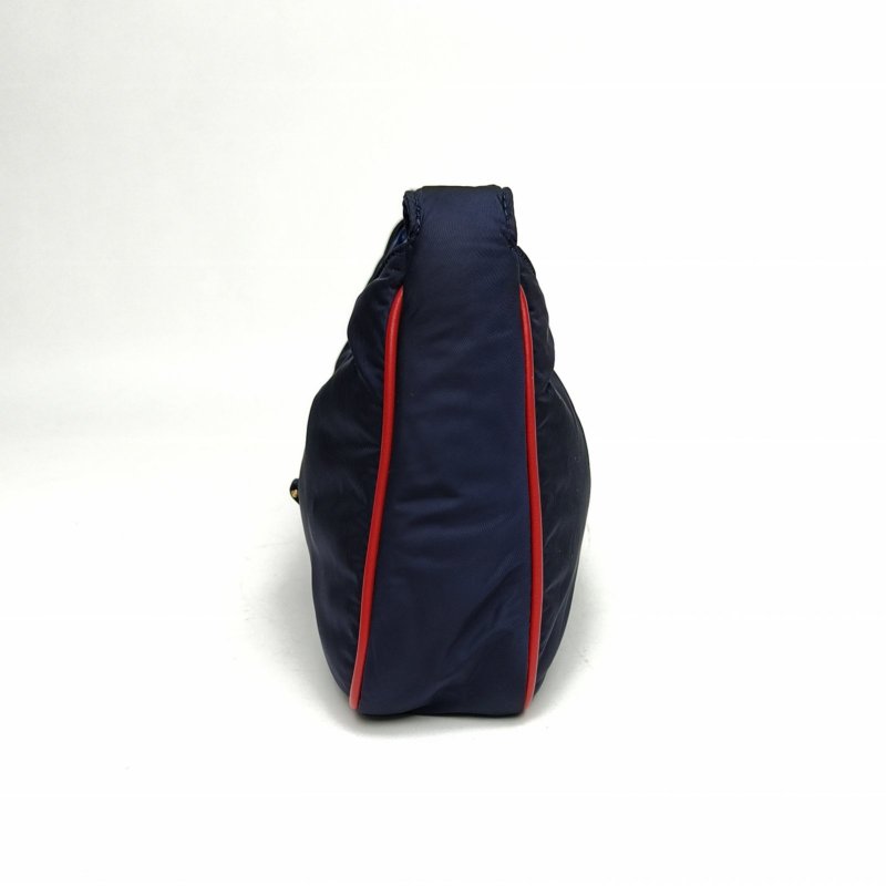 SAINT LAURENT 墨藍色尼龍金扣LE5À7腋下包小號23肩背包-1