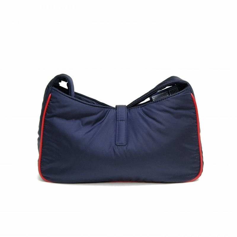 SAINT LAURENT 墨藍色尼龍金扣LE5À7腋下包小號23肩背包-2