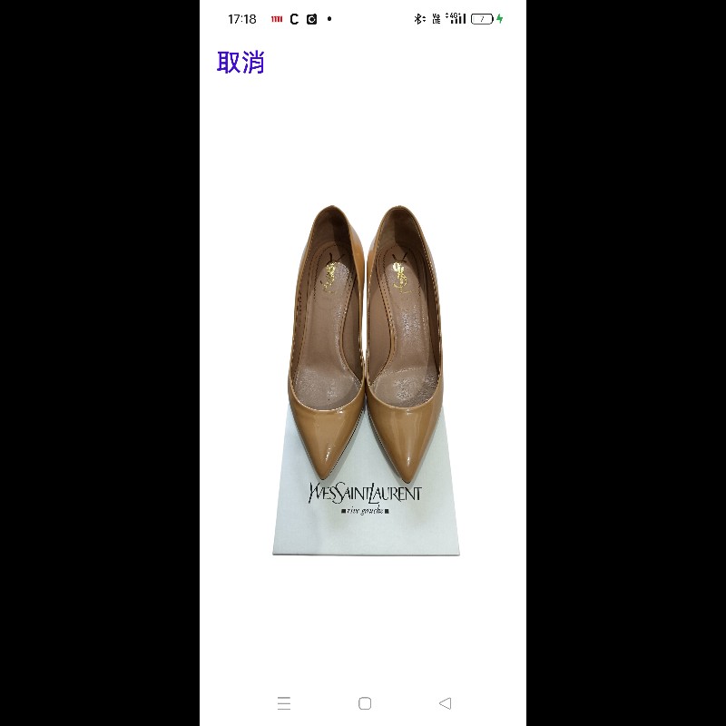 YSL漆皮尖頭高跟鞋，典雅細跟設計，跟內金屬質感設計，高度適中，穿著舒適！-10