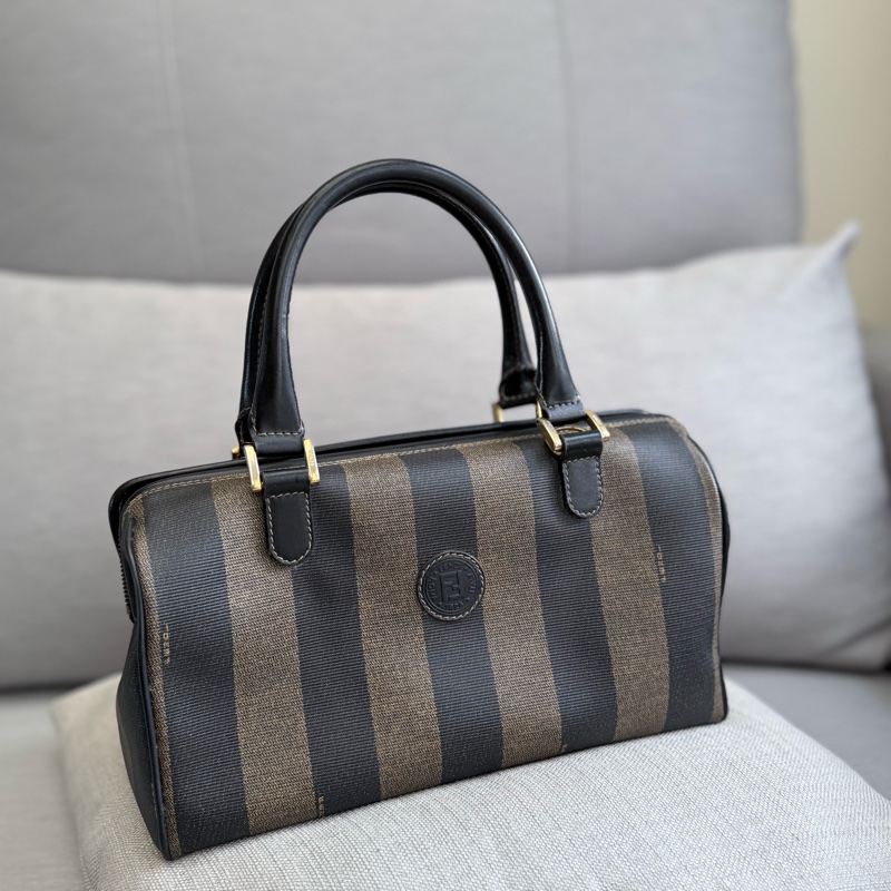 Fendi中古Vintage手提直紋波士頓包-3