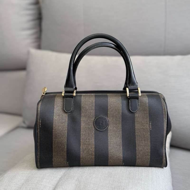 Fendi中古Vintage手提直紋波士頓包-4