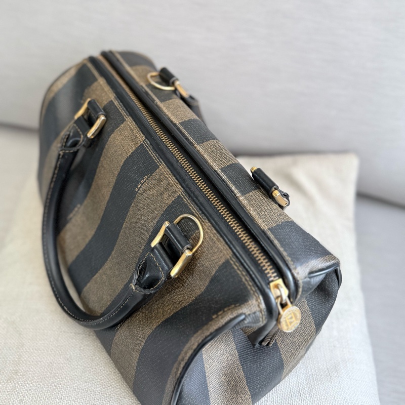 Fendi中古Vintage手提直紋波士頓包-10